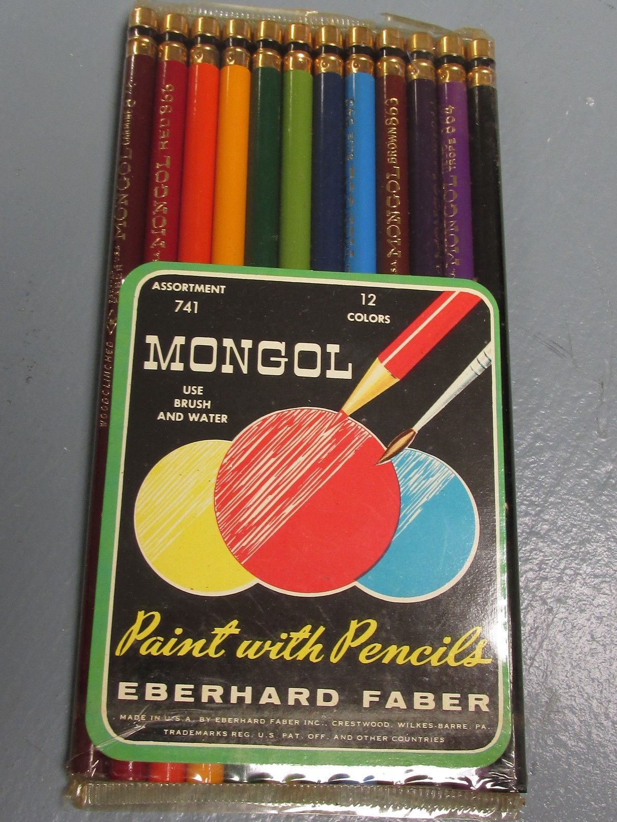 Vintage Eberhard Faber Mongol Watercolor Pencils NOS